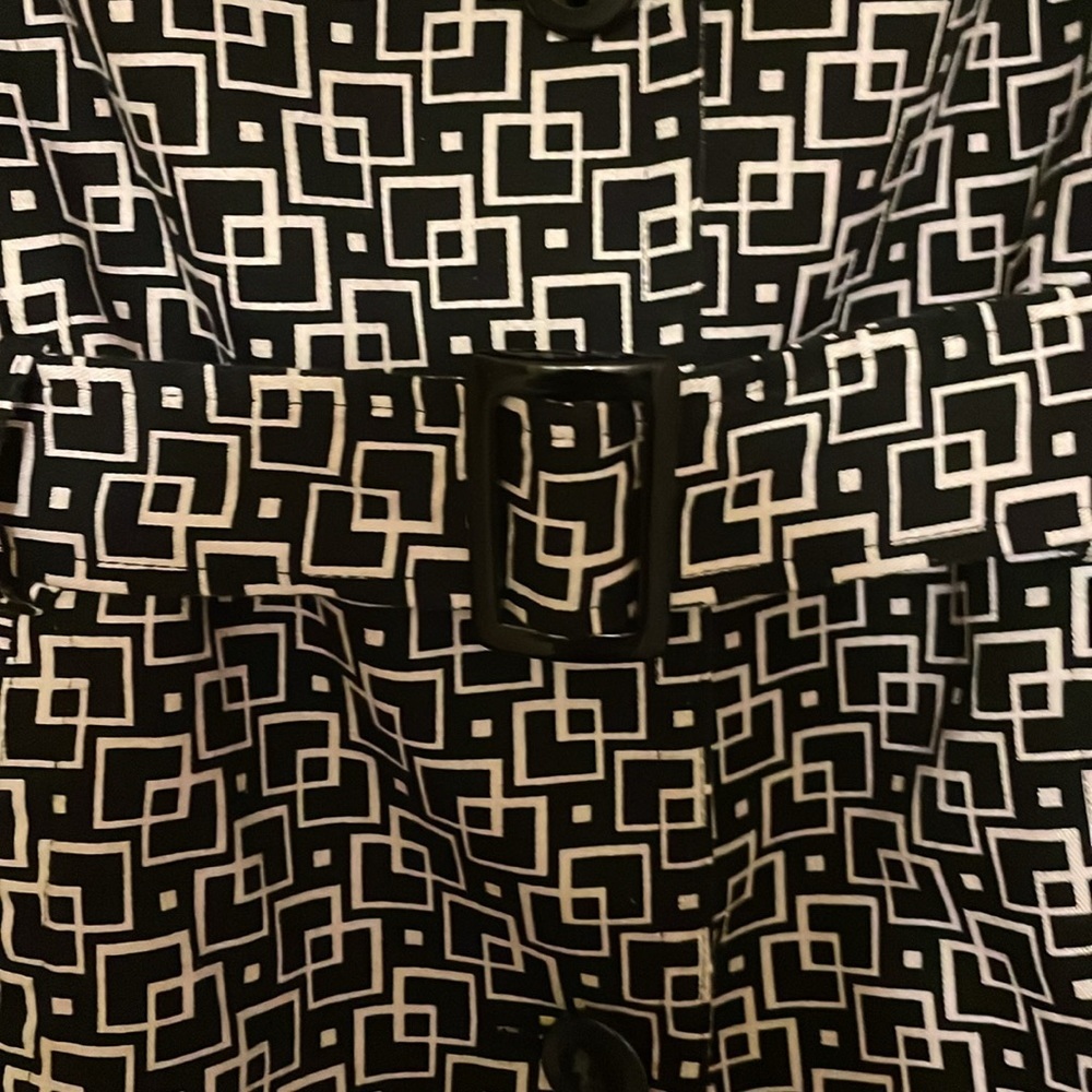 Style & Co black and white geometric pattern pea coat​ - Picture 5 of 5